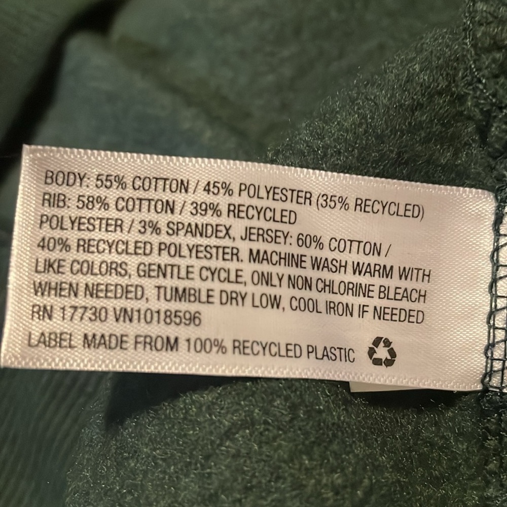 GOODFELLOW & CO. Full Zip Front Fleece Hoodie, Pockets, Men’s L, Gray Green - Picture 8 of 8